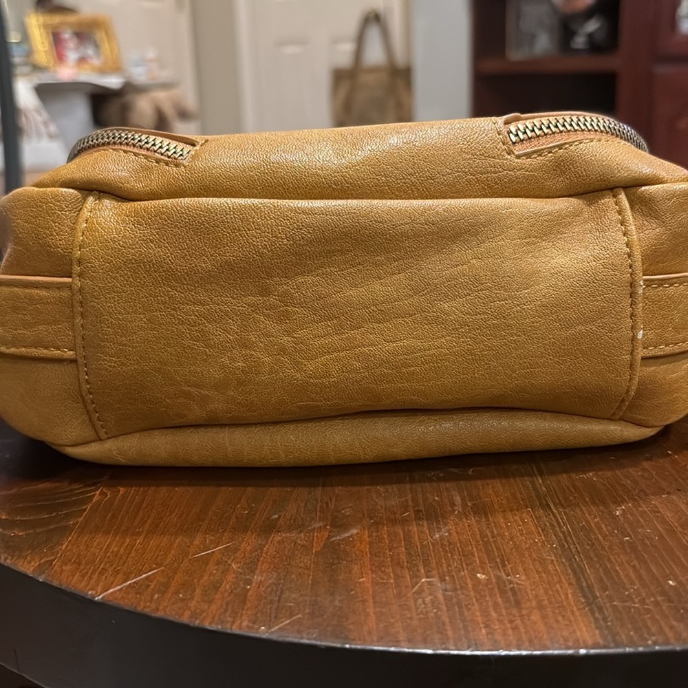 Anthropologie Sadie Crossbody double front zip faux leather bag. P 14 - Picture 7 of 7